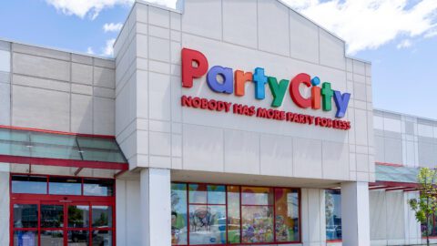 Exterior of a Party City store.