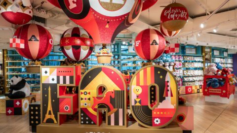 Get the details on FAO Schwarz's first location in Paris, on the fifth floor of the Galeries Lafayette Paris Haussmann department store.