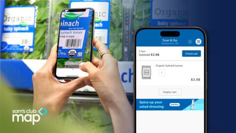 Ads in Sam's Club Scan & Go experience