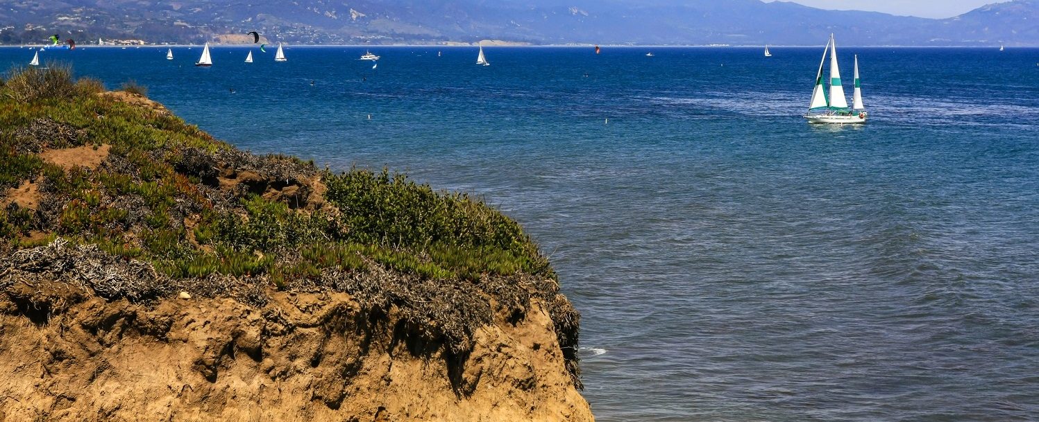 Clifftop view from Shoreline Park in Santa Barbara CA