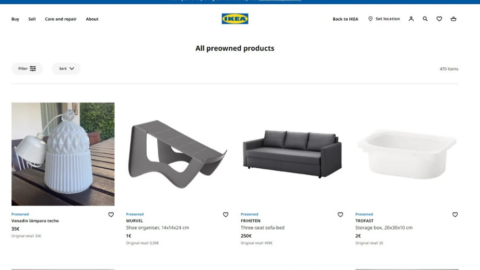 Homepage of the test site for Ikea's new peer-to-peer resale platform.