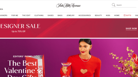 Saks.com page